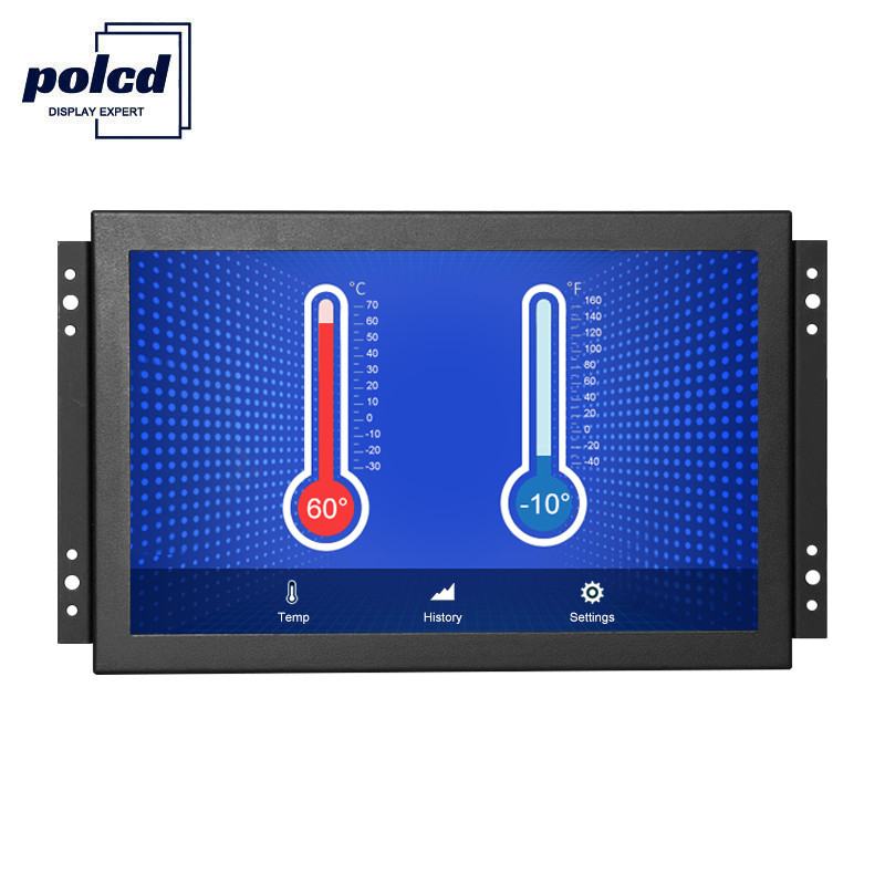 صفحه نمایش لمسی 10 اینچی Polcd مانیتور TFT ، مانیتور LCD صنعتی LED HDMI VGA قاب باز