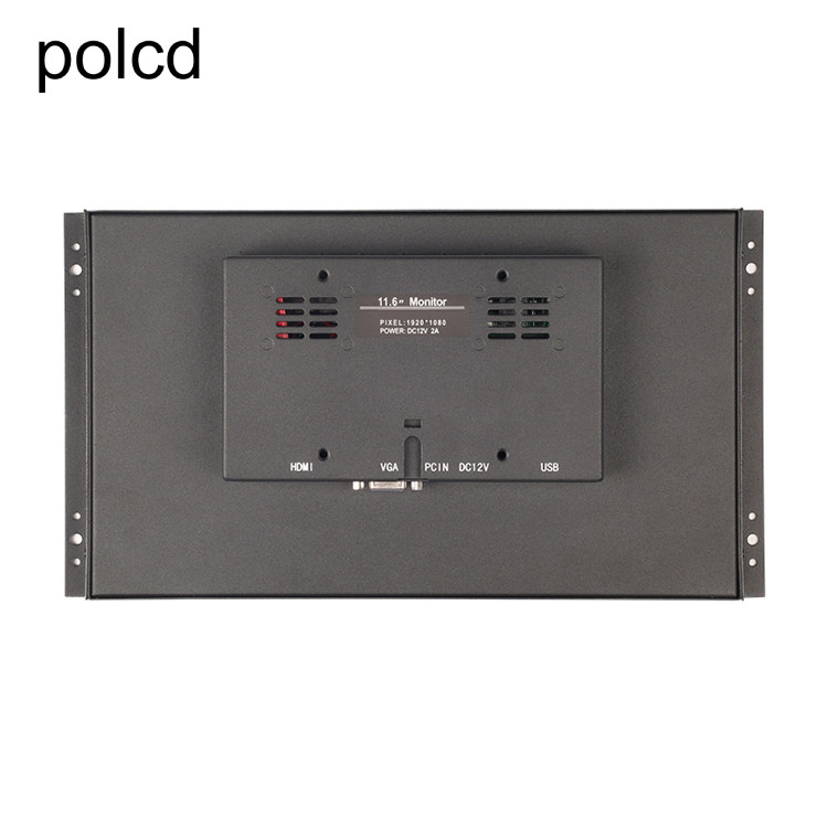مانیتور LCD صنعتی 11.6 اینچی Polcd Metal Case با صفحه نمایش لمسی قاب باز گوش آویزان