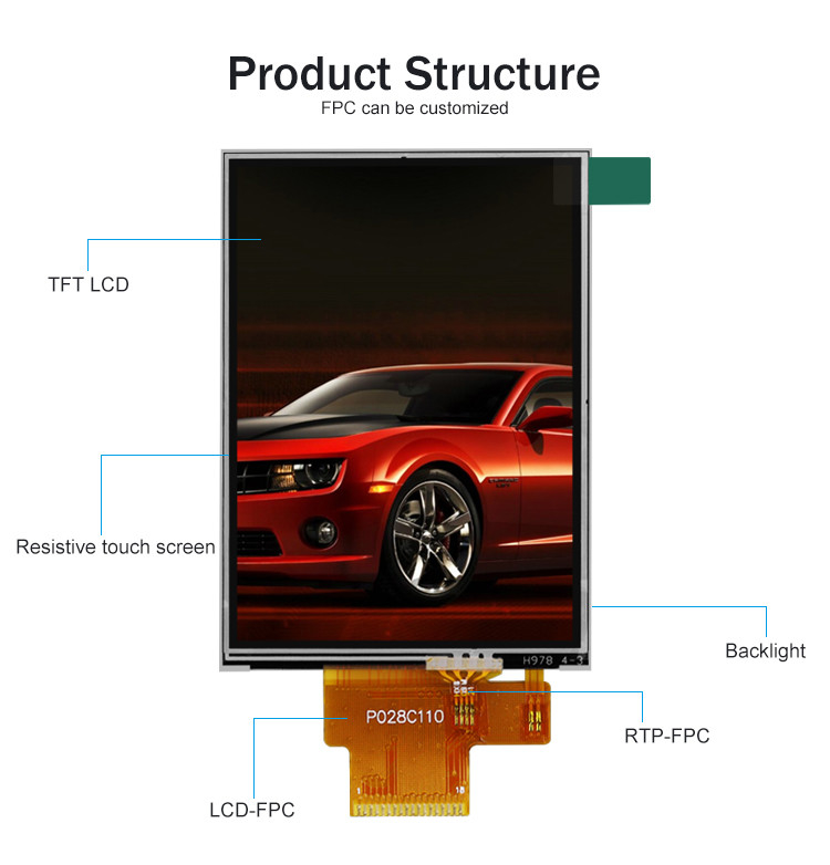 1.69 2.2 2.4 3.5 4 4.3 اینچی صفحه نمایش LCD کوچک LCM TFT تمام رنگی RGB SPI پنل IPS