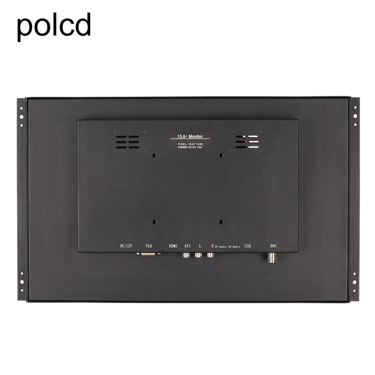 مانیتور ال سی دی تعبیه شده 15.6 اینچی دیواری فلزی Polcd پورت صنعتی IPS HDMI VGA
