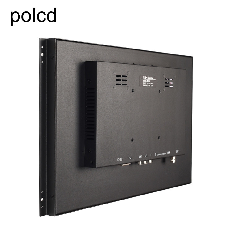 مانیتور ال سی دی تعبیه شده 15.6 اینچی دیواری فلزی Polcd پورت صنعتی IPS HDMI VGA