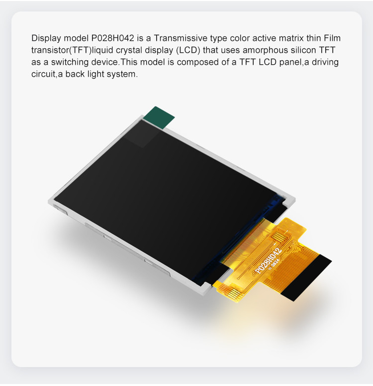 ماژول Polcd MCU 8 بیت 2.8 ال سی دی 57.6 میلی متر صفحه نمایش لمسی ماژول 12 0'CLOCK