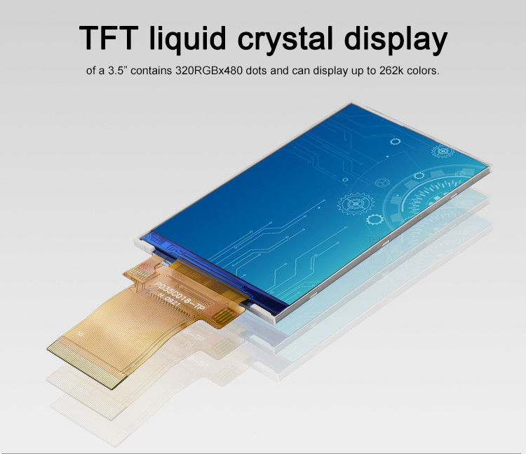 3.5 اینچ LCD پانل ماژول 320x480 RGB Spi رابط کامل رنگ Tft Lcm نمایش Polcd