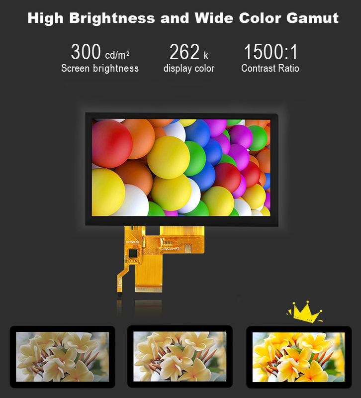 صفحه نمایش LCD 5 اینچ Ips Tft صفحه نمایش 24 بیتی RGB 800*480 View
