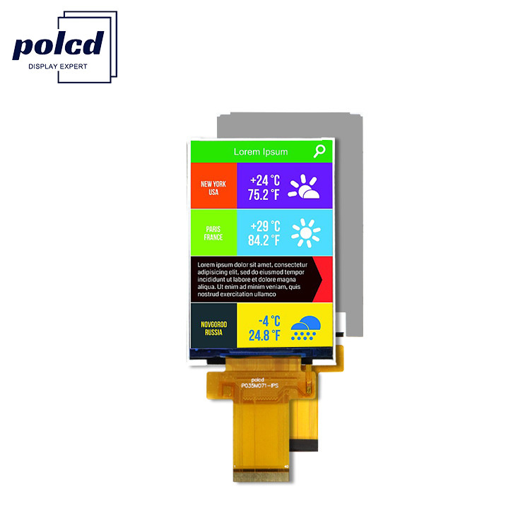 3.5 اینچ تجهیزات صنعتی Tft رنگ Lcd ماژول Ips Mcu Spi رابط