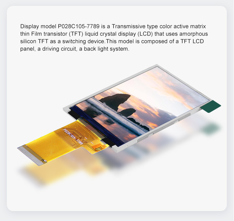 Mcu 37 Pin 2.8 Inch Touch Screen Lcd Display Module با مقاومت لمسی