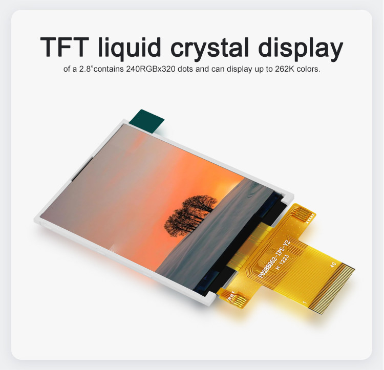 Polcd MCU 9 BIT صفحه نمایش 2.8 اینچی ال سی دی Tft 240x320 Tft رنگی تجاری
