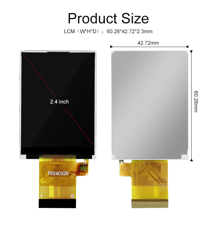 Polcd ST7789V 2.4 اینچ صفحه نمایش LCD 12 0'CLOCK 240x320 صفحه نمایش LCD