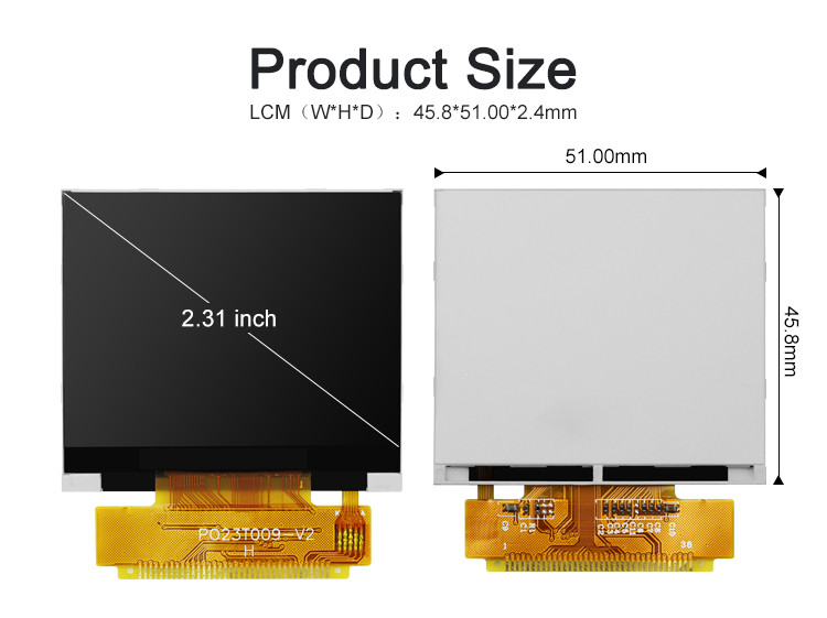 Polcd 2.31 اینچ 320x240 رزولوشن 8080 رابط MCU ILI9342C ماژول نمایش رنگ LCD