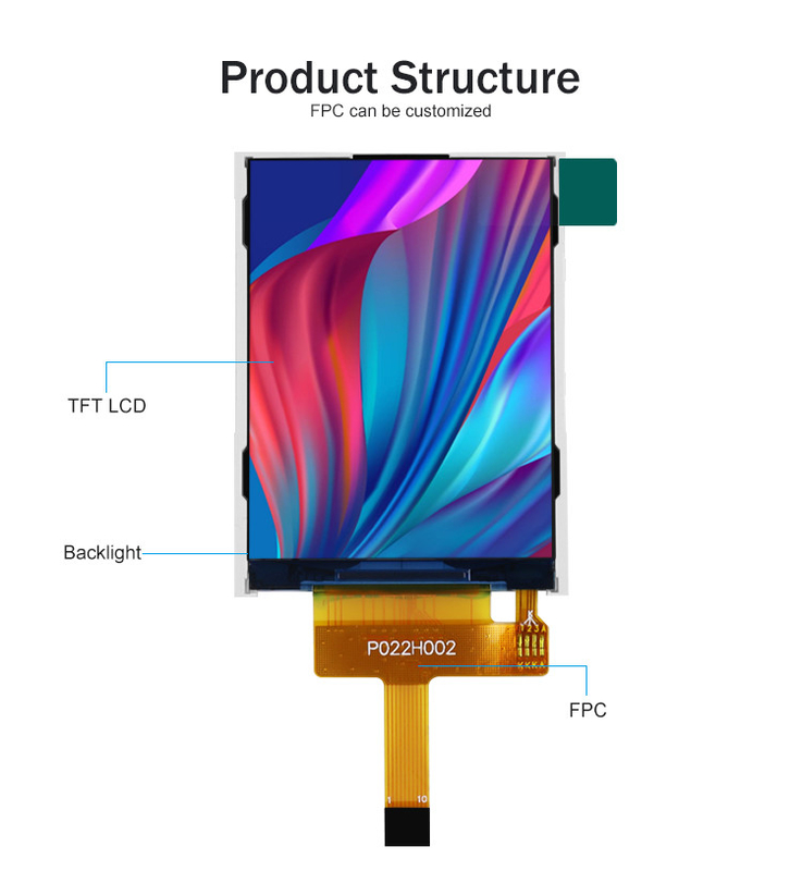 Polcd 44.64mm ماژول صفحه نمایش لمسی 2.2 اینچ Tft Spi 240x320 Raspberry Pi