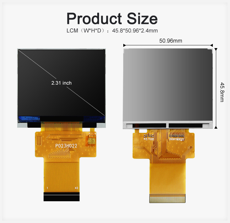Polcd سیاه 320*240 RGB صفحه نمایش TFT 18 بیت روشنایی بالا 2.31 اینچ صفحه LCD
