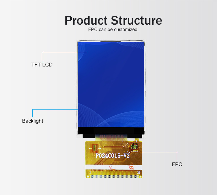 Polcd ILI9341V TFT LCD ماژول 2.4 اینچ Tft Spi 240x320 8080 MCU 8 بیتی