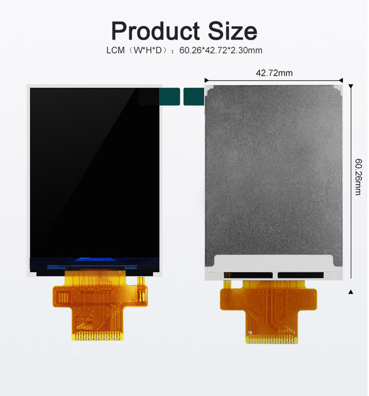 Polcd ST7789V2 2.4 Tft Display رنگ 262K TFT LCD ماژول 48.96mm TFT LCD