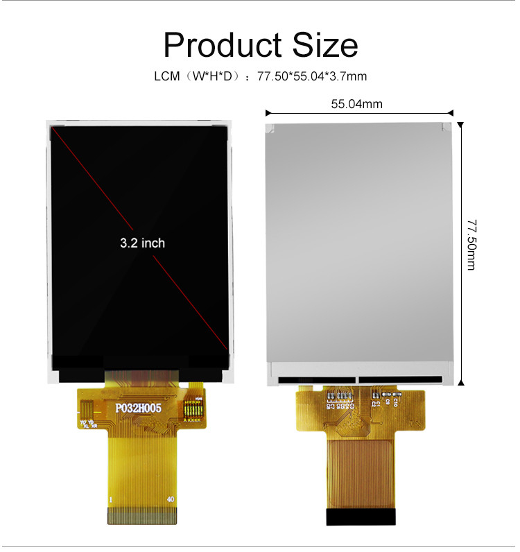 Polcd 12 0'CLOCK 3.2 اینچ Tft LCD ILI9341V TFT LCD ماژول 240X320