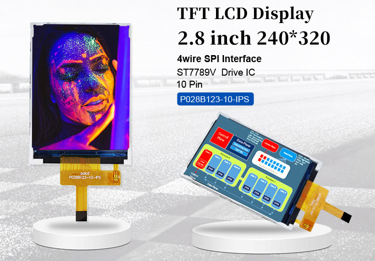 Polcd LCD کوچک 2.8' 240x320 صنعتی IPS رنگ صفحه نمایش کامل 2.8 اینچ پورت موازی صفحه نمایش LCD TFT