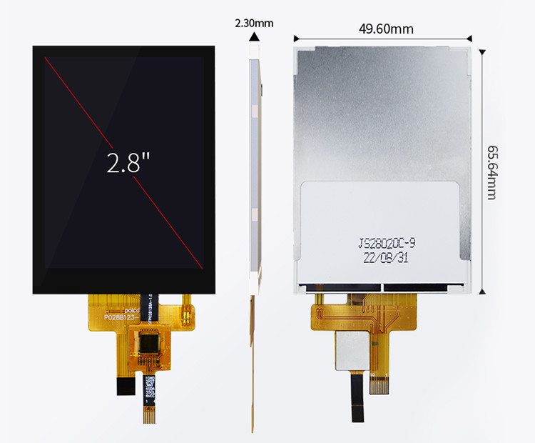 Polcd Full Color 2.8 اینچ Tft Display سایز کوچک RGB رنگ صفحه نمایش 2.8 