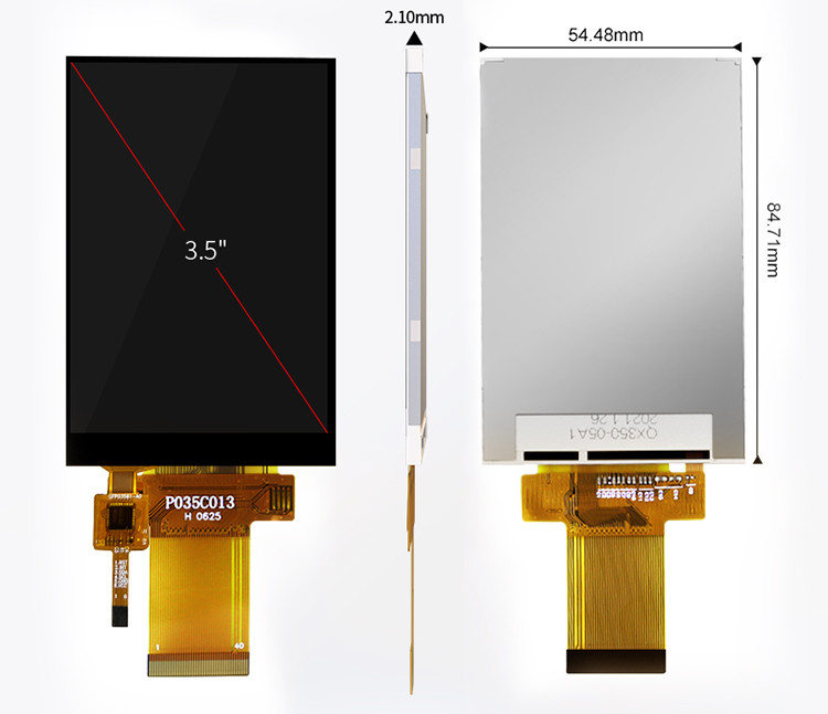 Polcd 3.5 اینچ TFT رزولوشن بالا 320 * 480 MCU SPI رابط موازی پانل لمسی ظرفیت صفحه نمایش LCD
