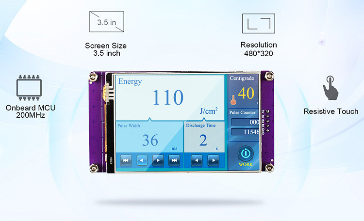 Polcd 3.5 اینچ پورت سریال دستورات صفحه نمایش LCD ماژول های TFT صفحه نمایش HMI صفحه نمایش لمسی