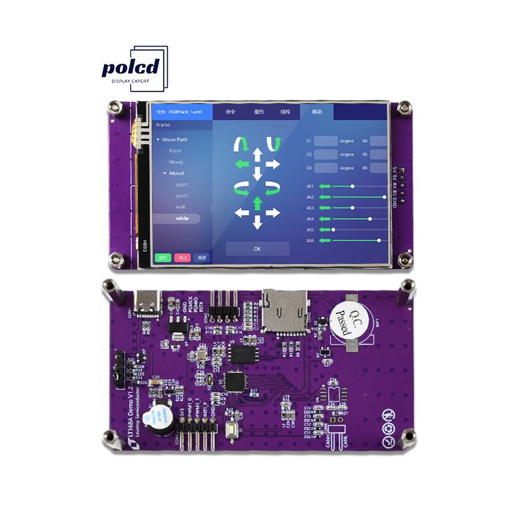 Polcd 3.5 اینچ پورت سریال دستورات صفحه نمایش LCD ماژول های TFT صفحه نمایش HMI صفحه نمایش لمسی
