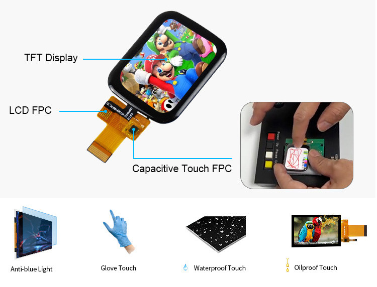 Polcd 1.69 اینچ صفحه لمسی صفحه نمایش LCD 240x280 رابط SPI ماژول کوچک TFT