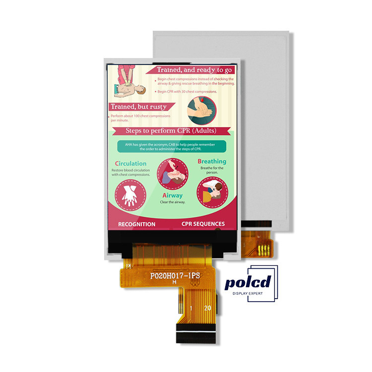 نمایشگر Polcd MCU 8 BIT 2 اینچی Tft صفحه نمایش 30.6 میلی متری IPS TFT LCD