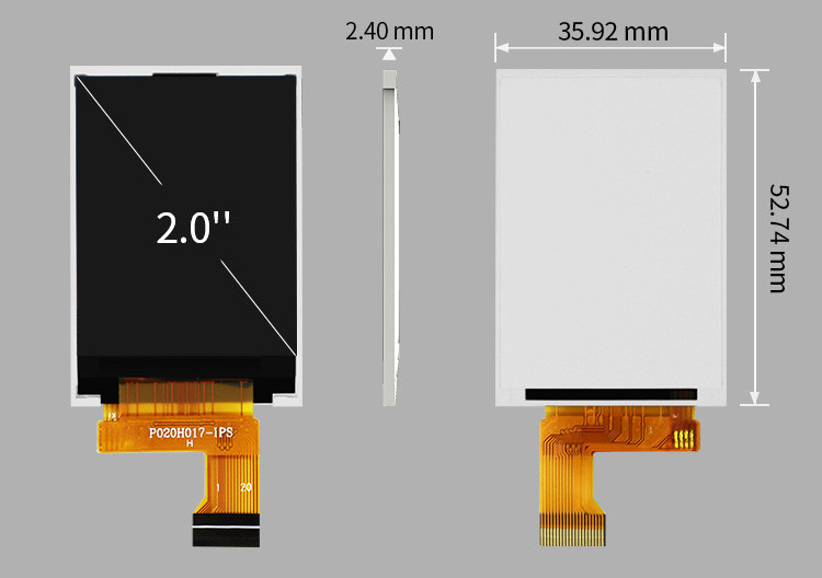 صفحه نمایش ال سی دی 2 اینچی Polcd 262K 2.4Mm ST7789V IPS TFT LCD 240X320