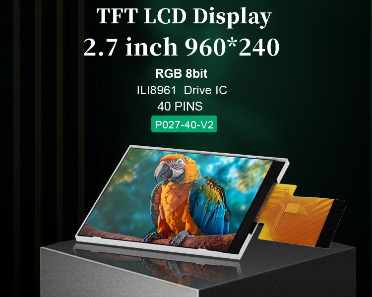 Polcd ILI8961 2.7 Tft LCD 960X240 TFT LCD صفحه نمایش RGB 8 بیت 6 0'CLOCK