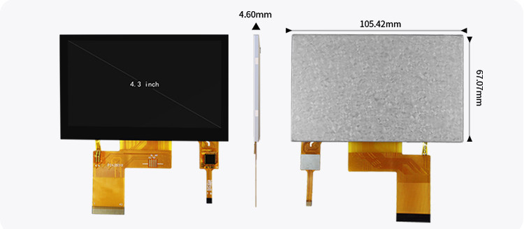 Polcd ST7262E43 صفحه نمایش 4.3 اینچی Tft LCD پنل لمسی LCD 280 Nit 800X480