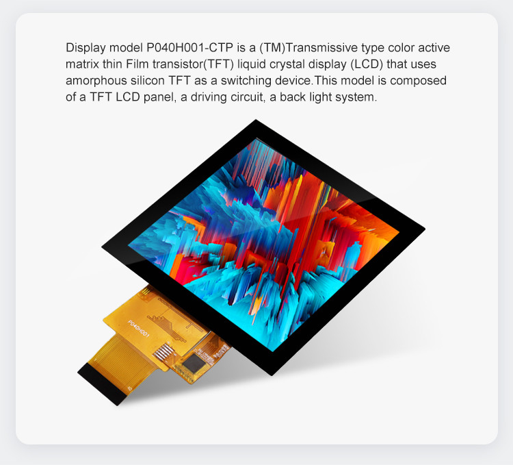 Polcd 3.97 اینچ 4 اینچ صفحه نمایش LCD مربع 480x480 IPS تمام زاویه مشاهده RGB CTP 4' Tft Lcd Touch Module