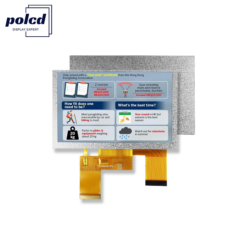 Polcd 5 اینچ TFT Display 800x480 RGB 24 بیت رابط IPS Full View Angle ماژول LCD با کنتراست بالا