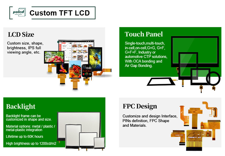 Polcd 240x320 LED Backlit Tft LCD Display 2.4 اینچ LCM 260 نایت روشنایی پانل Lcm