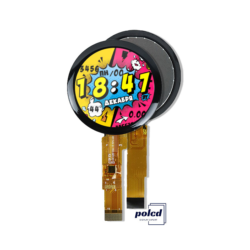 Polcd 1.28 اینچ IPS دایره ای صفحه نمایش LCD 240xRGBx240 رزولوشن ماژول LCD TFT سفارشی برای ساعت های هوشمند