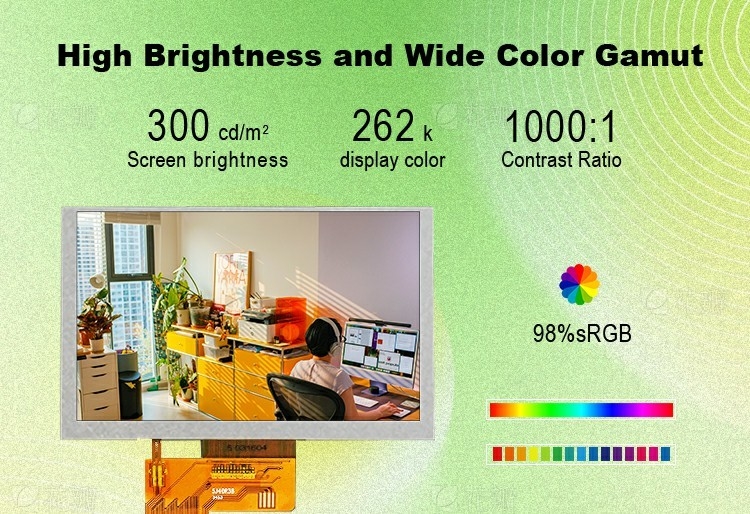 Polcd Custom 5 Inch LCD Module RGB Interface 800*480 ST7265 پانل IPS صفحه نمایش LCD TFT