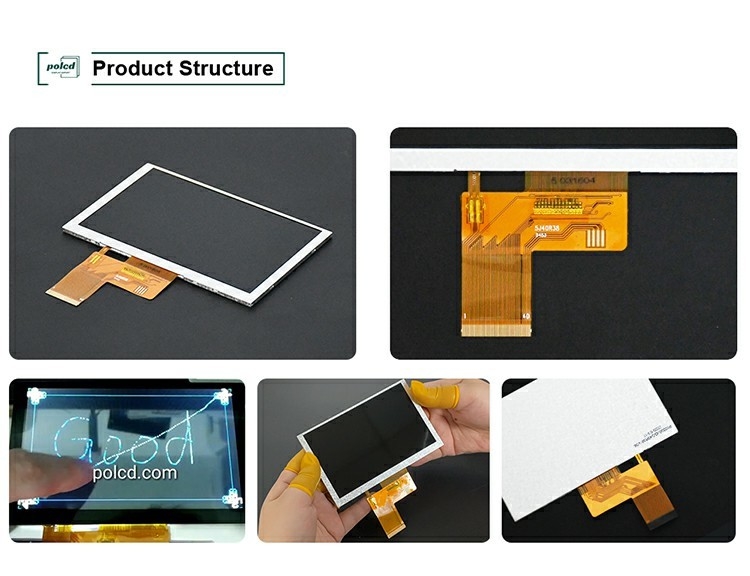 Polcd 5 اینچ صفحه LCD 800x480 وضوح ST7262 راننده IC رابط RGB صفحه نمایش TFT
