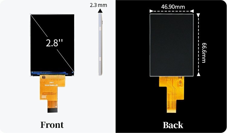Polcd 2.8 اینچ IPS تمام زاویه تماشای TFT 480 * 640 رزولوشن 20 پین ST7701S ماژول نمایش LCD