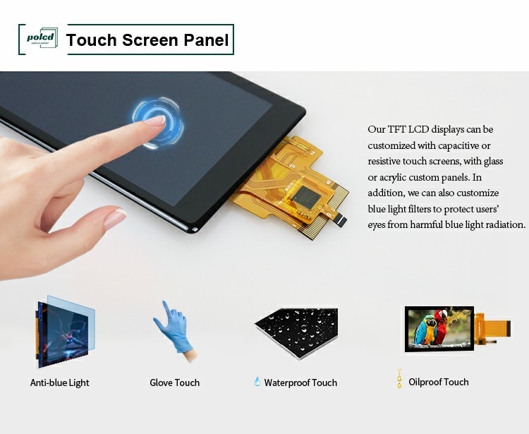 Polcd صفحه نمایش LCD سفارشی 3.5 اینچ 320x480 40pin IPS زاویه 500nit ST7796U Capacitive Touch Screen