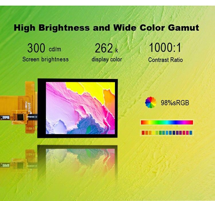 Polcd Tft RGB 2.8 اینچ کنترل کننده صنعتی صفحه نمایش رنگی صفحه نمایش لمسی ظرفیتی ماژول LCD IPS