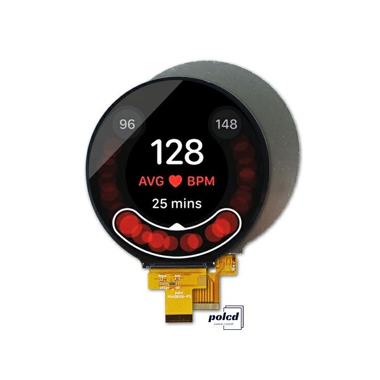 Polcd سایز کوچک صفحه نمایش LCD گرد 4 اینچ 720x720 پیکسل 4 خط رابط MIPI نمایش کامل رنگی