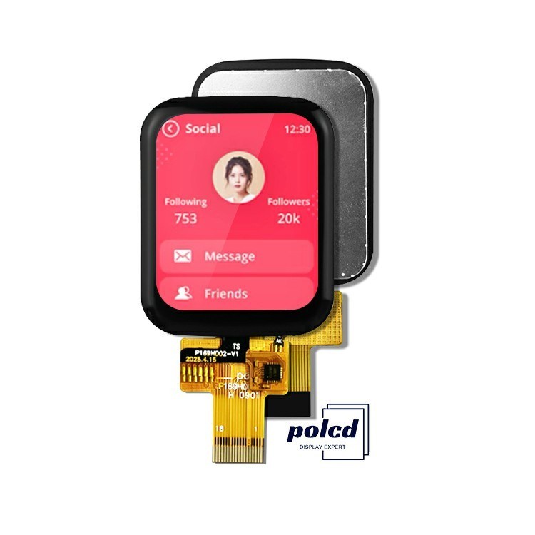 Polcd 1.69 اینچ TFT Capacitive Touch Screen 240x280 به طور معمول ماژول LCD IPS سیاه