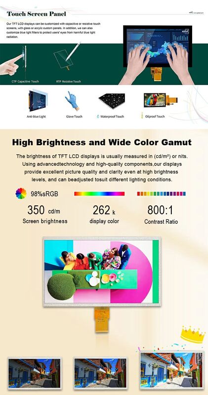 صفحه نمایش LCD با وضوح 1024X600 10.1 اینچ EK79001 ماژول نمایشگر Tft 750 Nit