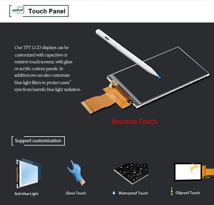 Polcd 3.95 اینچ 320*480 صفحه نمایش LCD RGB رابط ILI9488 ماژول LCD انتقال دهنده 40 پین TFT
