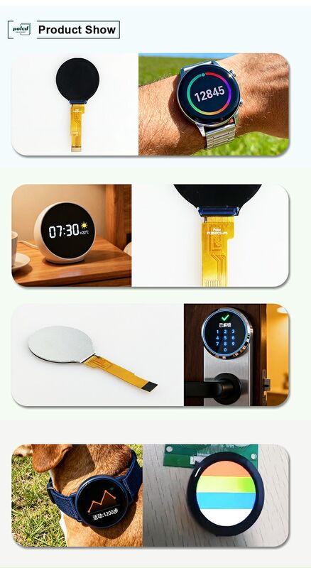 Polcd 1.28 اینچ IPS دایره ای صفحه نمایش LCD 240xRGBx240 رزولوشن ماژول LCD TFT سفارشی برای ساعت های هوشمند