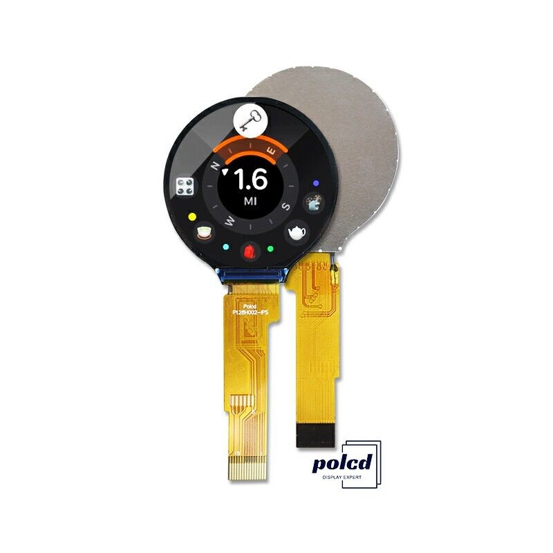 Polcd 1.28 اینچ IPS دایره ای صفحه نمایش LCD 240xRGBx240 رزولوشن ماژول LCD TFT سفارشی برای ساعت های هوشمند