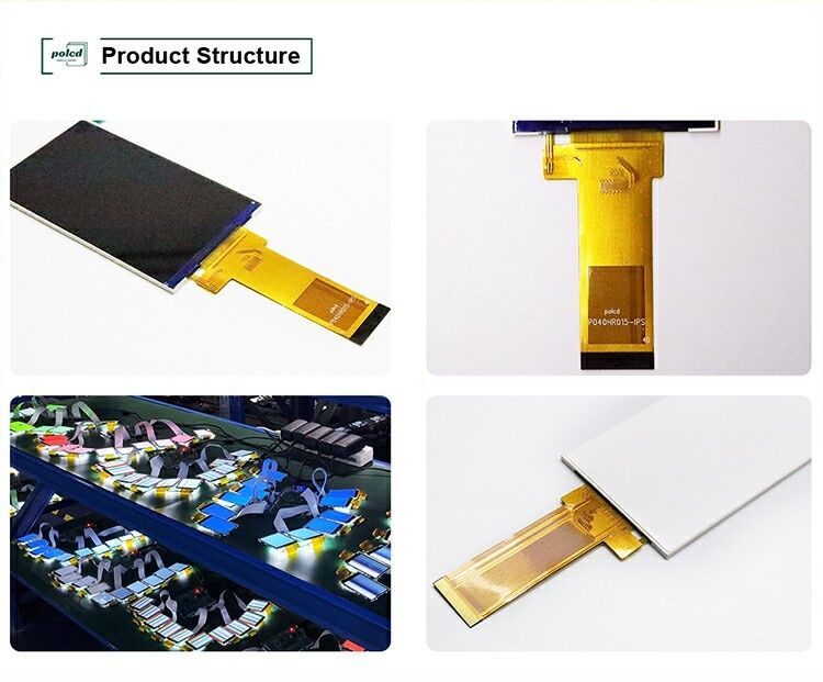 Polcd 480 * 800 رزولوشن صفحه LCD 4 اینچ رابط RGB ST7701S Ic ماژول نمایش LCD TFT سفارشی