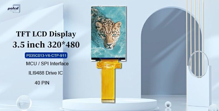 Polcd 3.5 اینچ صفحه نمایش لمسی LCD صفحه نمایش لمسی 320 * 480 SPI رابط MCU IPS نمایش کامل ماژول لمسی
