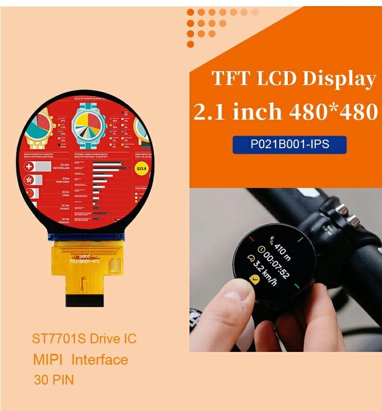 Polcd 2.1 اینچ IPS LCD کوچک گرد 480*480 رابط Mipi ST7701S دایره ای دایره ای ماژول نمایش TFT