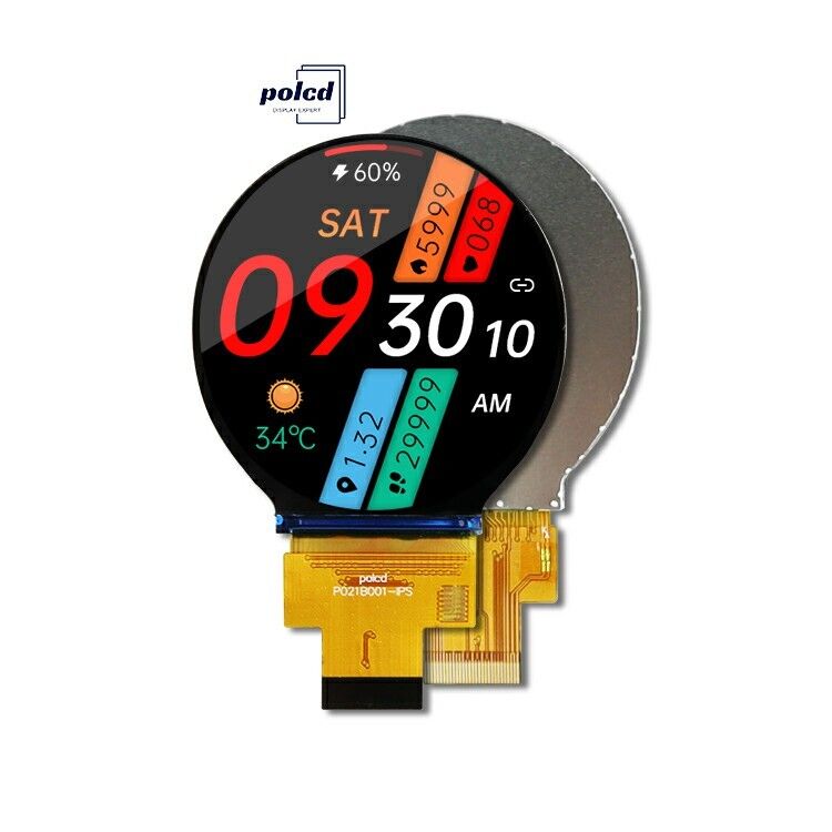 Polcd 2.1 اینچ IPS LCD کوچک گرد 480*480 رابط Mipi ST7701S دایره ای دایره ای ماژول نمایش TFT