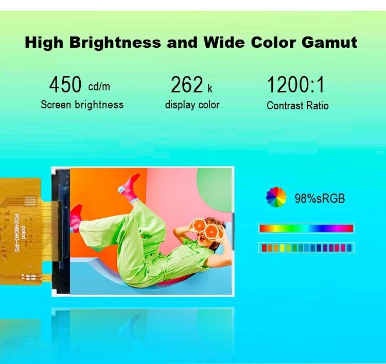 ماژول ال‌سی‌دی تی‌اف‌تی 2.4 اینچی Polcd با زاویه دید کامل IPS، رابط MCU، رزولوشن 240x320، درایور ST7789V، 2.4 اینچ