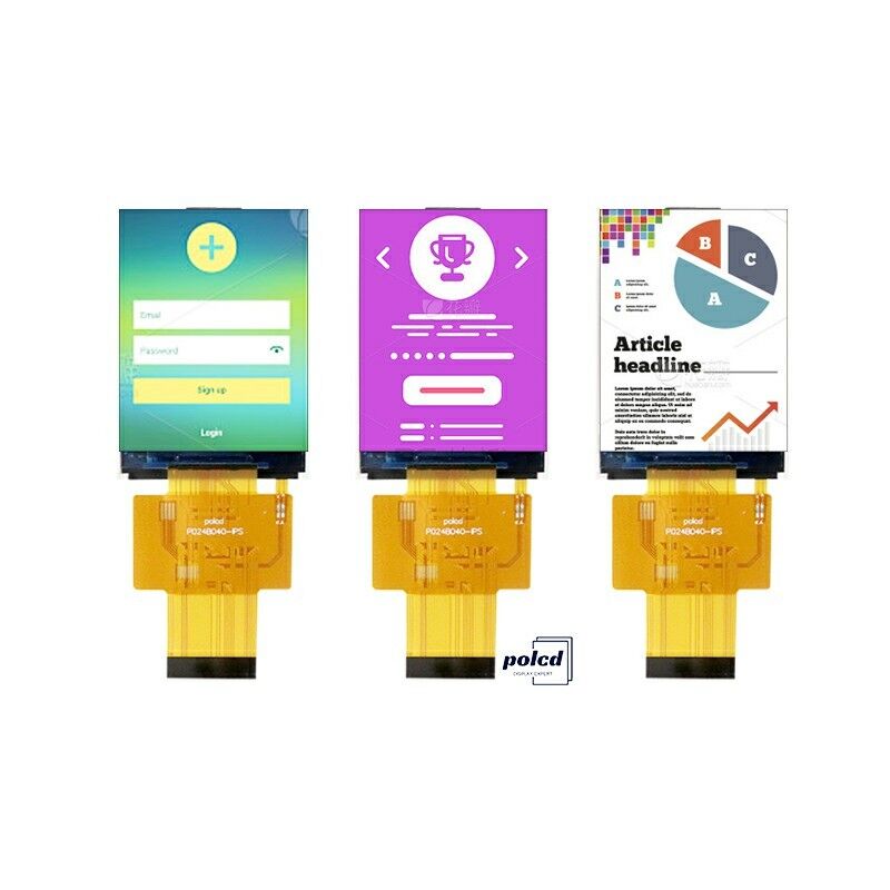 Polcd Mini 2.4 Inch IPS TFT LCD Display Module 40 پین صفحه نمایش LCD کوچک 240x320