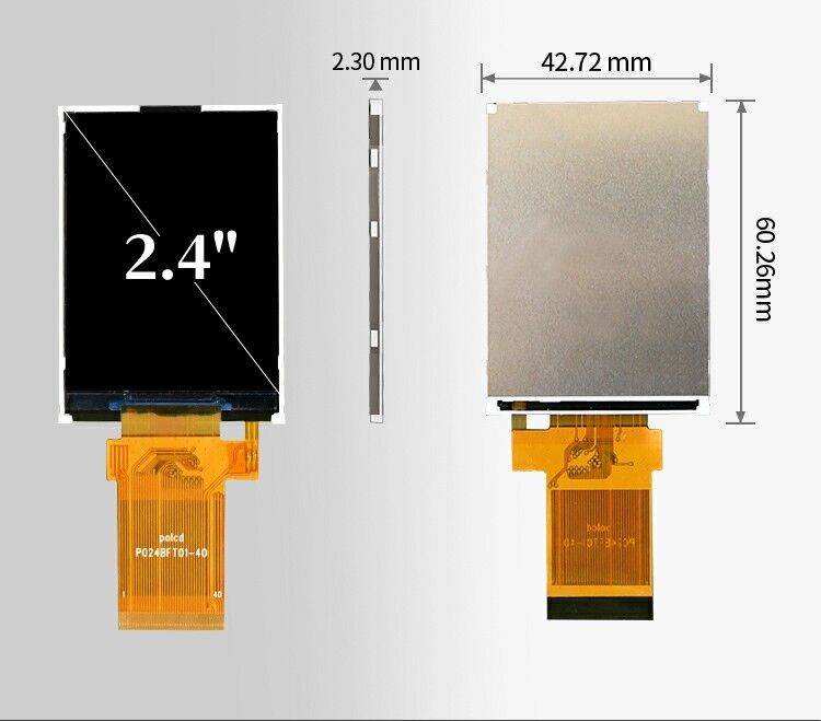 Polcd 2.4 اینچ LCM ماژول SPI MCU Transflective جوشکاری 20pin رزولوشن 240x320 صفحه LCD TFT